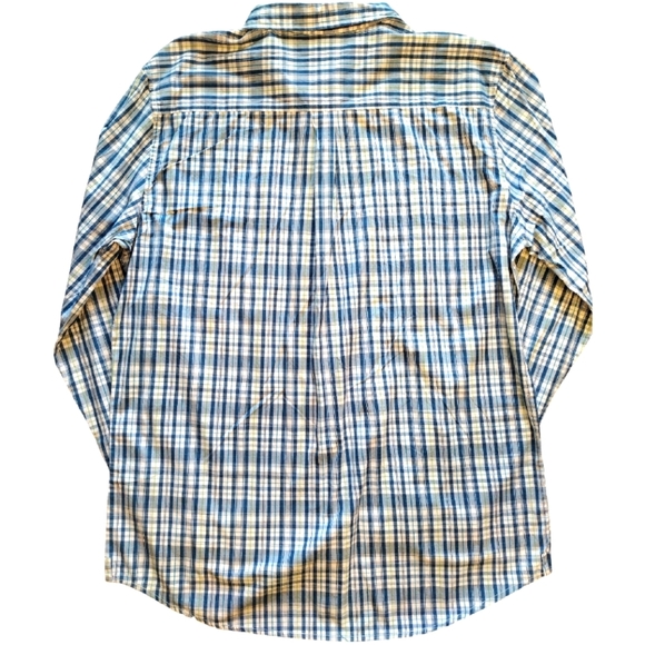VURT Plaid Long Sleeve Button Up Casual Shirt, Size XL, White/Blue/Green - Picture 2 of 9